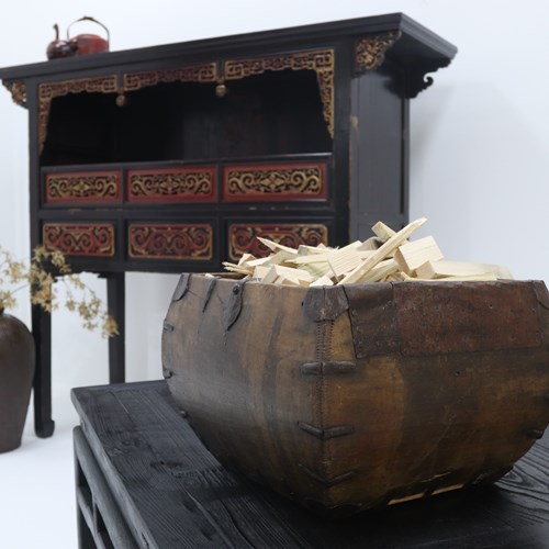 Chinese Antique Wooden Paddy Field Trug (7)