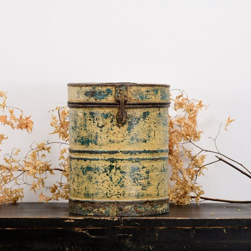 Vintage Indian Rice Storage Drum - Early 20Th Century (8)