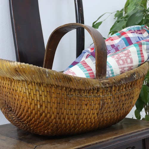 Early 20Th Century Antique Chinese Flower Basket (4)