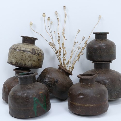 Late 19Th Century Heavy Indian Rustic Water Pots