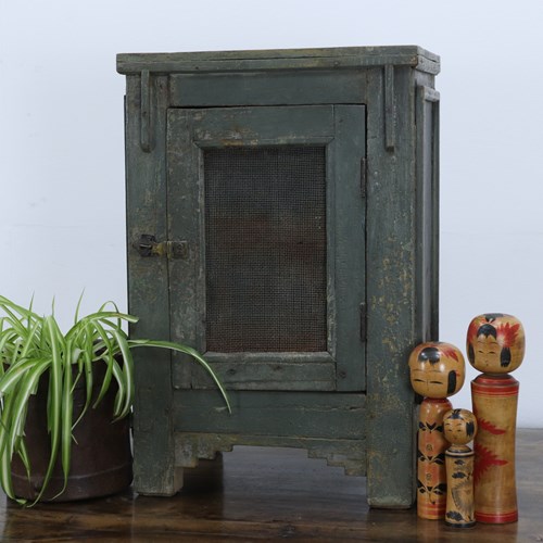 20Th Century Indian Hand-Painted Teak Storage Cupboard