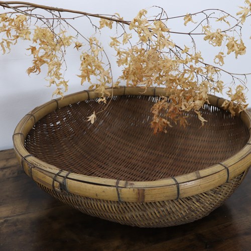 Early 20Th Century Chinese Bamboo Basket