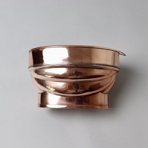 Two Part Copper Ice Cream Mould In The Shape Of A Melon