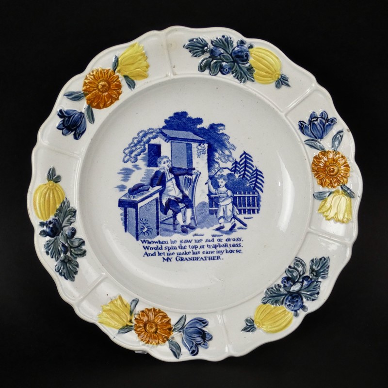 Child's plate printed with "My Grandfather"-appleby-antiques-h20647a-childs-plate-blue-my-grandfather-main-637615252520432391.jpeg