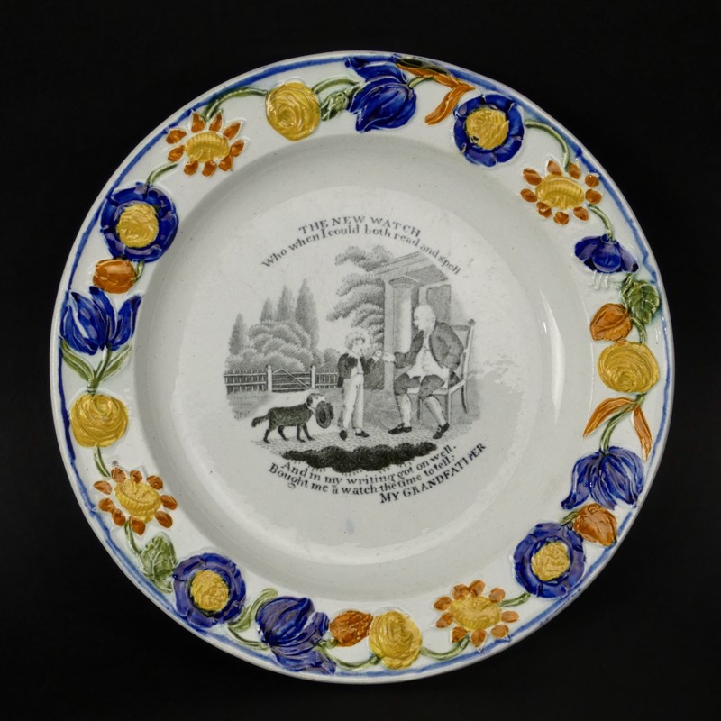 Child's plate with black print "My Grandfather"-appleby-antiques-h20648a-childs-plate-black-my-grandfather-main-637615261619309582.jpeg