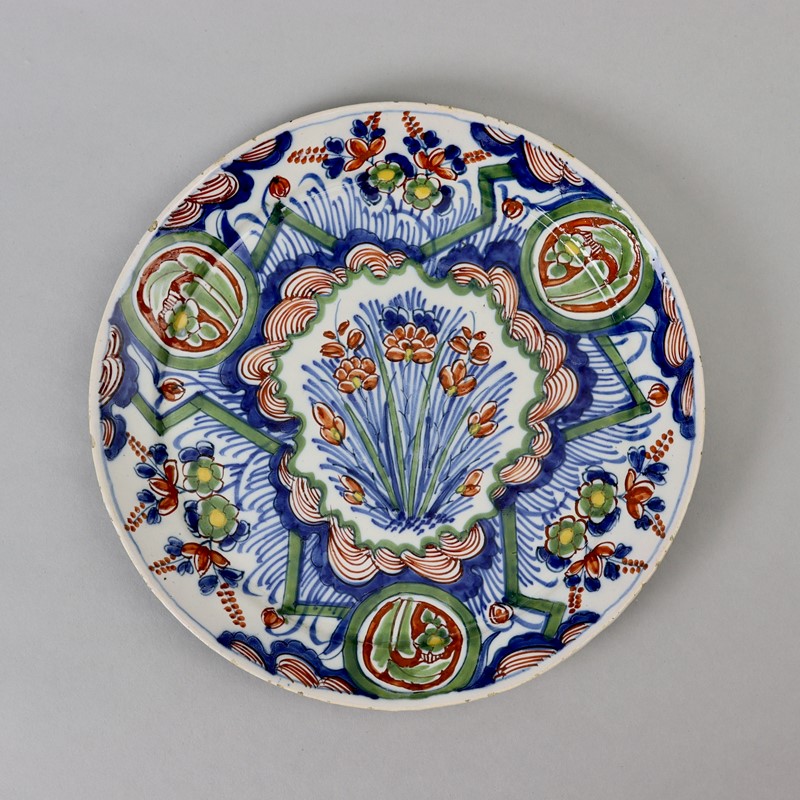 Colouful, Dutch Delft Plate-appleby-antiques-j22084a-delft-saucer-plate-main-638018827798060477.jpeg