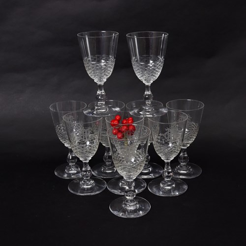 Baccarat Crystal Red Wine Glasses With Engraved Monogram