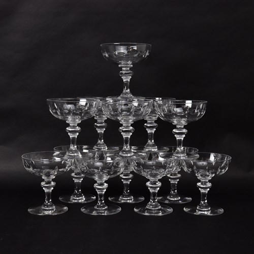 Set Of 13 French Crystal Coupes