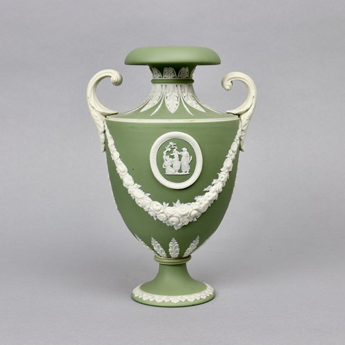Wedgwood, Green Jasper, Shield Shaped Vase