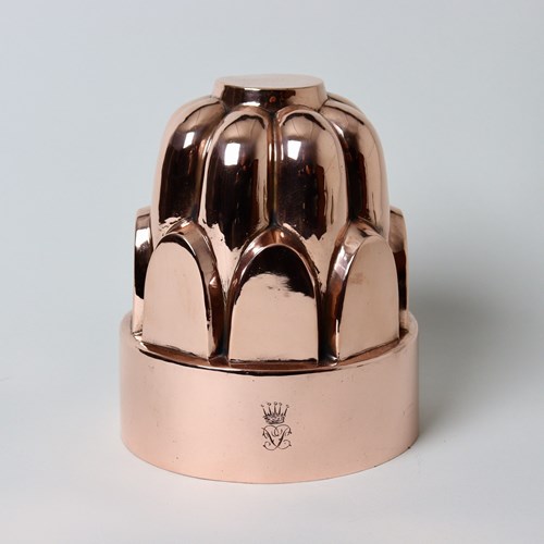 French Copper Mould With Engraved Crown