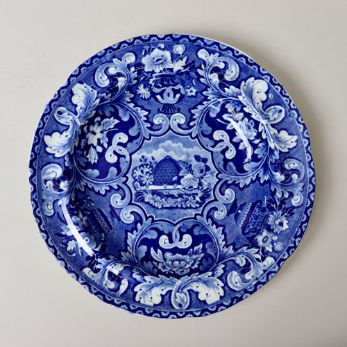 Blue And White Soup Plate By Stevenson & Williams