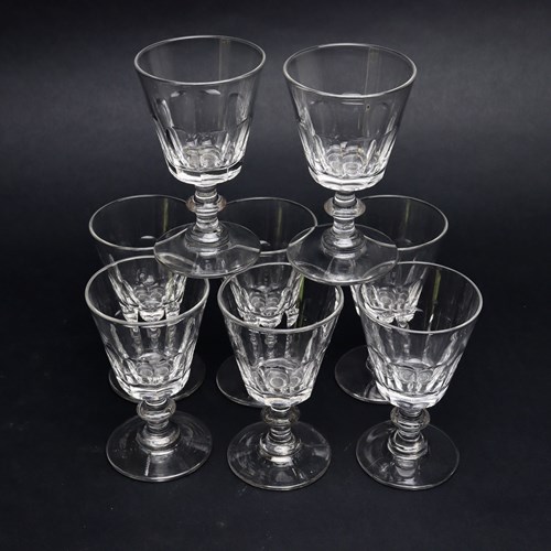 Set Of Eight French Crystal Port Or Sherry Glasses
