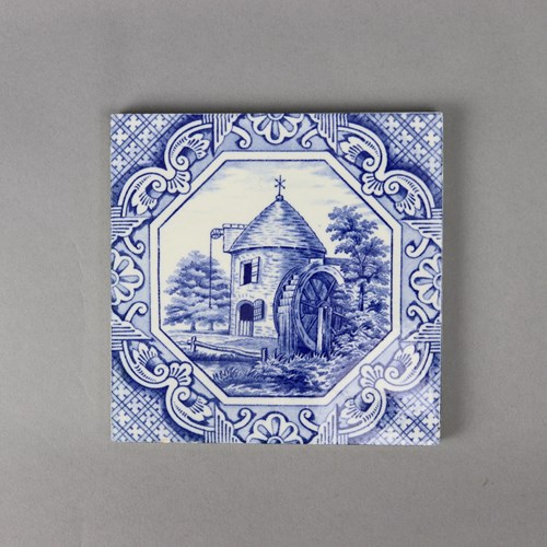 Minton Tile Printed With A Watermill
