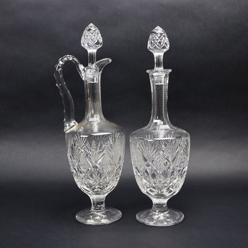 French Crystal Wine Decanter & Water Ewer