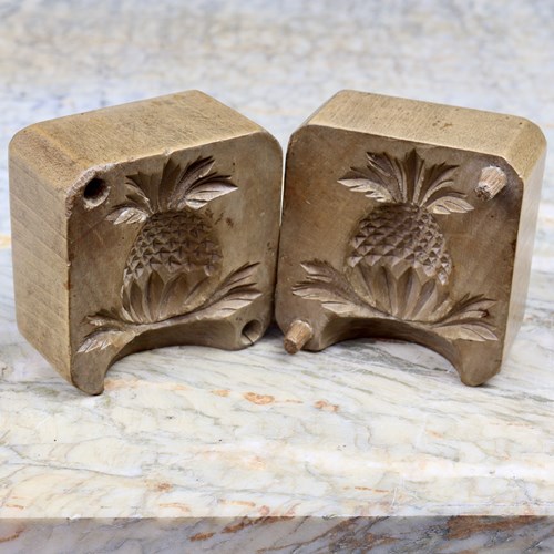 Two Part Butter Mould Carved With A Pineapple