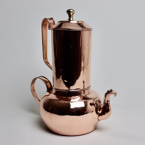 Unusual, 19Th Century, Copper Coffee Pot