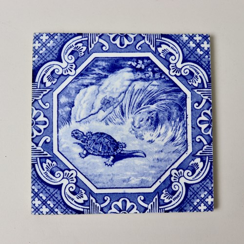 Minton Tile."The Hare And The Tortoise".