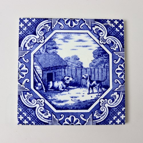 Minton Tile. "Two Dogs"