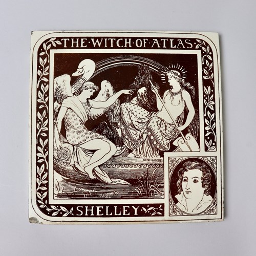 Large Minton Tile. "The Witch Of Atlas"