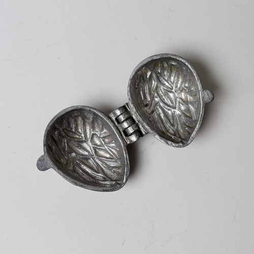 Pewter Ice Cream Mould In The Shape Of A Walnut