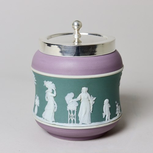 Wedgwood, Three Colour Jasper Preserve Pot