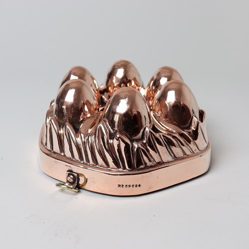 Benhams Copper Mould In The Shape Of Eggs In A Nest
