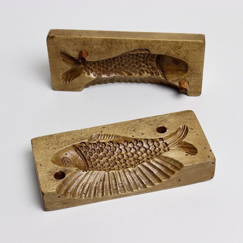 Two Part Butter Mould In The Shape Of A Fish