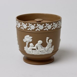 Spode Drabware Pot & Cover