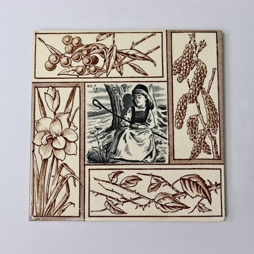 Victorian Picture Tile "Bo Peep"