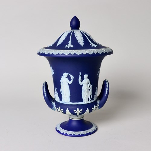 Wedgwood Dark Blue Jasper Campana Vase