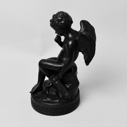 Wedgwood Black Basalt Figure Of Cupid