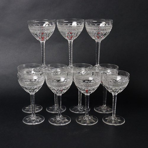 Eleven St. Louis Crystal Wine Glasses