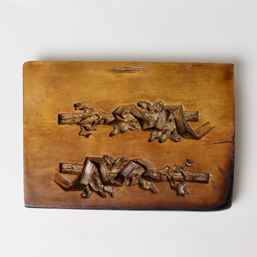 Walnut Mould Carved With An Unusual Border Design