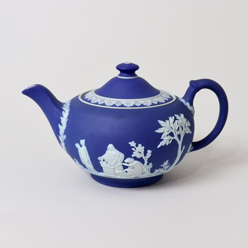 Wedgwood Dark Blue Jasper Teapot