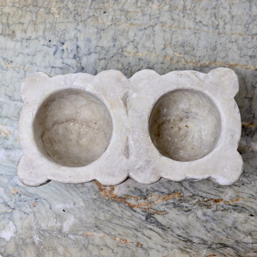 Rare, 18Th Century, Double Marble Mortar