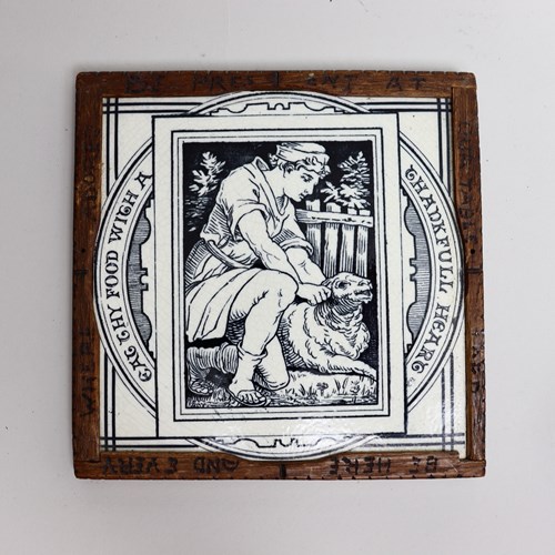 Wedgwood Tile "Eat Thy Food With A Thankful Heart"
