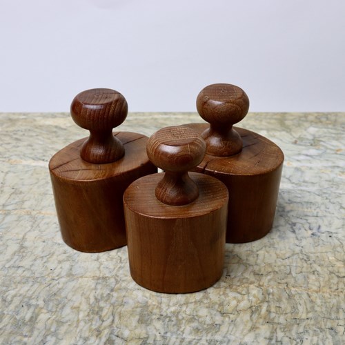 Graduated Set Of Oval, Wooden Pie Moulds