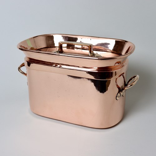 Small, Re-Tinned, French Copper Daubiere