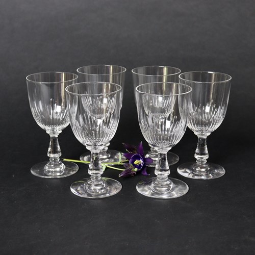 Six Baccarat Crystal, Small Wine Glasses