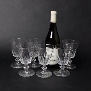 Set Of 6 French Crystal Wine Glasse...