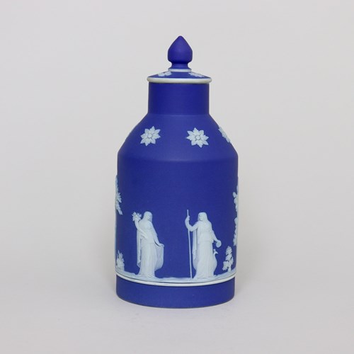 Wedgwood Dark Blue Jasper Tea Caddy