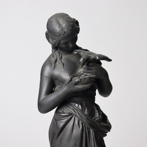 Wedgwood Black Basalt Figure Of Innocence