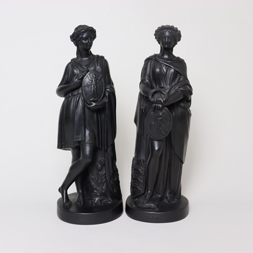 Rare Wedgwood Basalt Figures "England & Scotland"