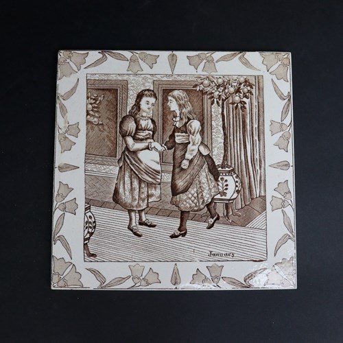 Large Wedgwood Tile Depicting January