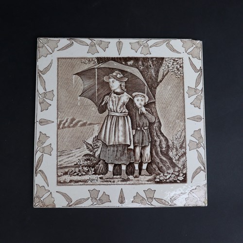 Large Wedgwood Tile Depicting April