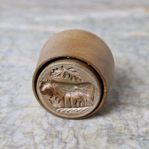 Small Butter Mould Carved With A Cow