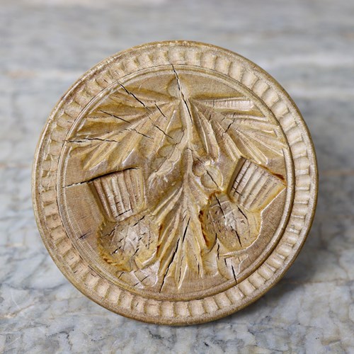 Beechwood Butter Print Carved With Thistles