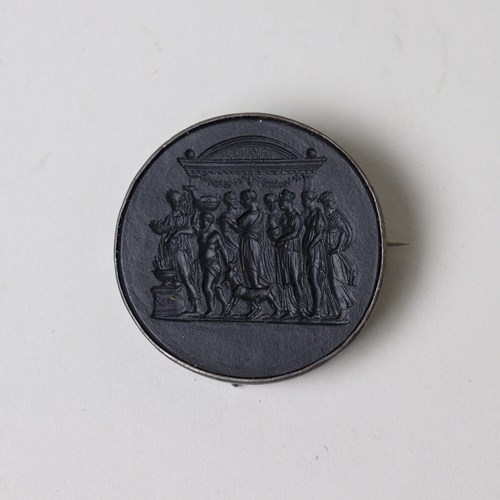 Wedgwood Basalt Intaglio Set As A Brooch