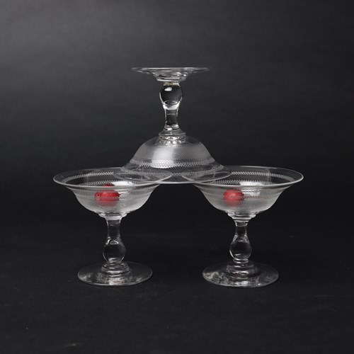 Set Of 3 Crystal Cherry Coupes