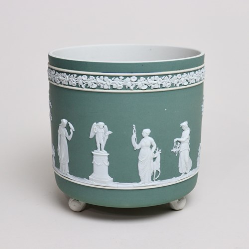 Wedgwood Green Jasper Jardiniere On Ball And Claw Feet